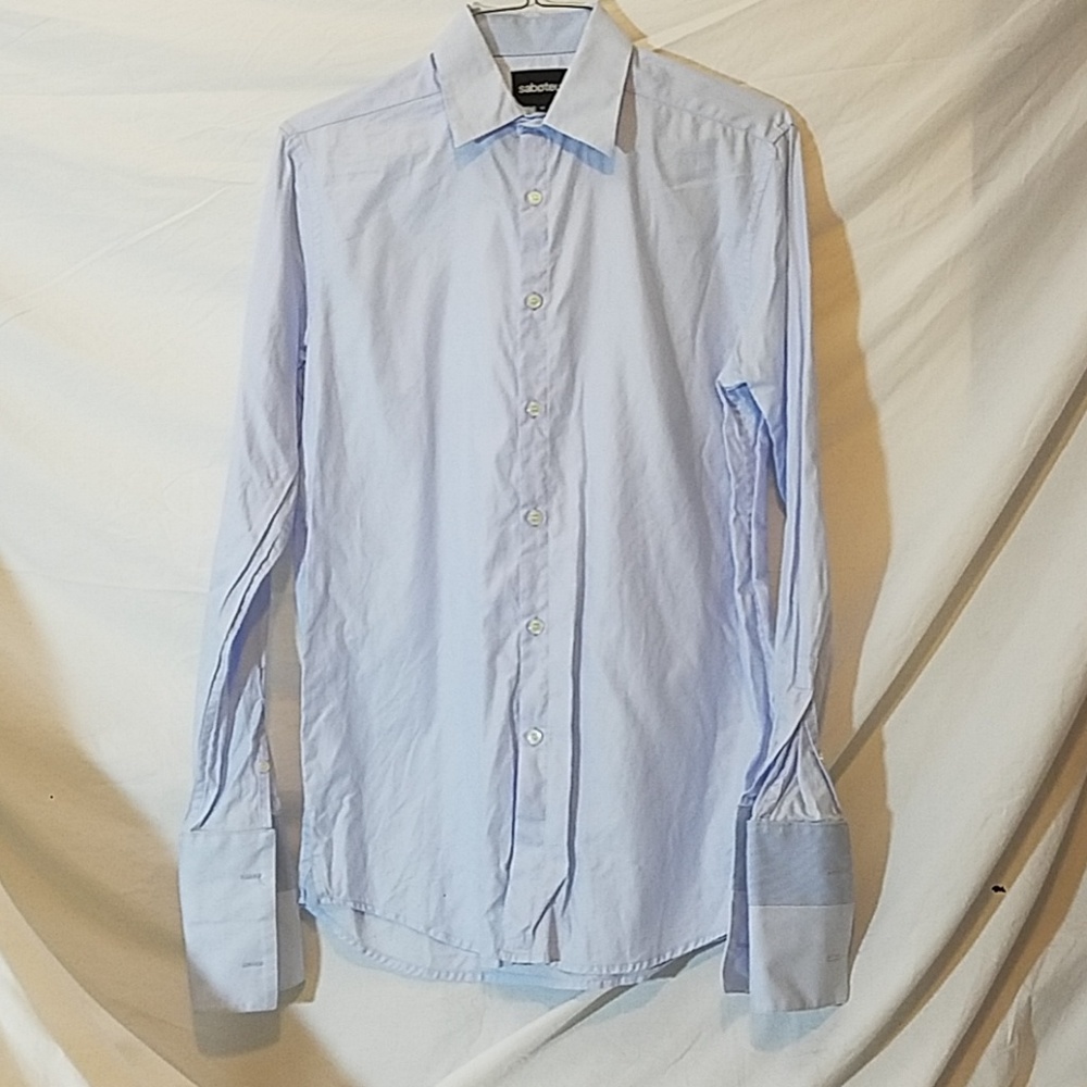 SABOTEUR Light Blue Shirt w/Double Cuffs, Medium